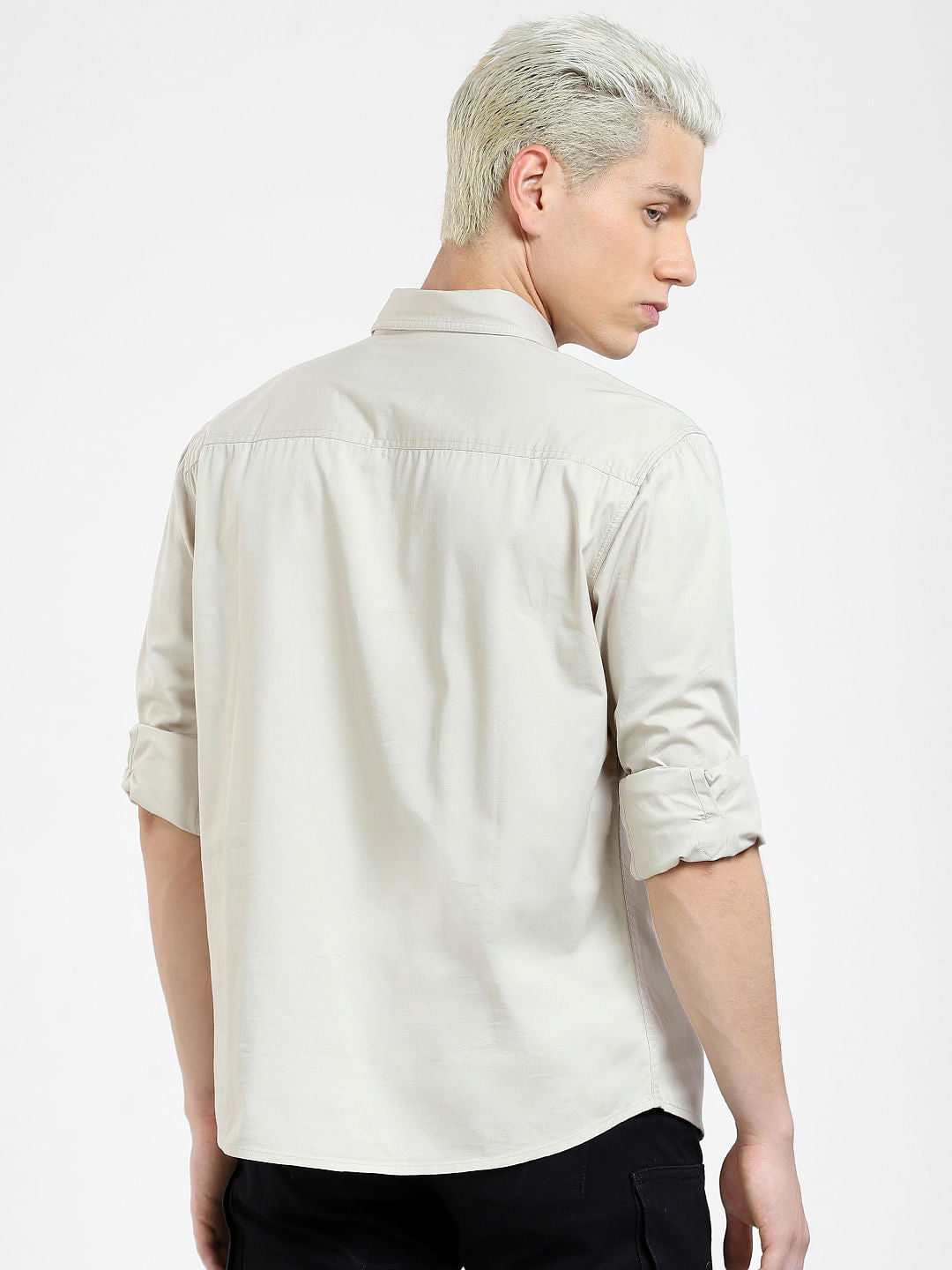 Grey Oversized Full Sleeves Shirt