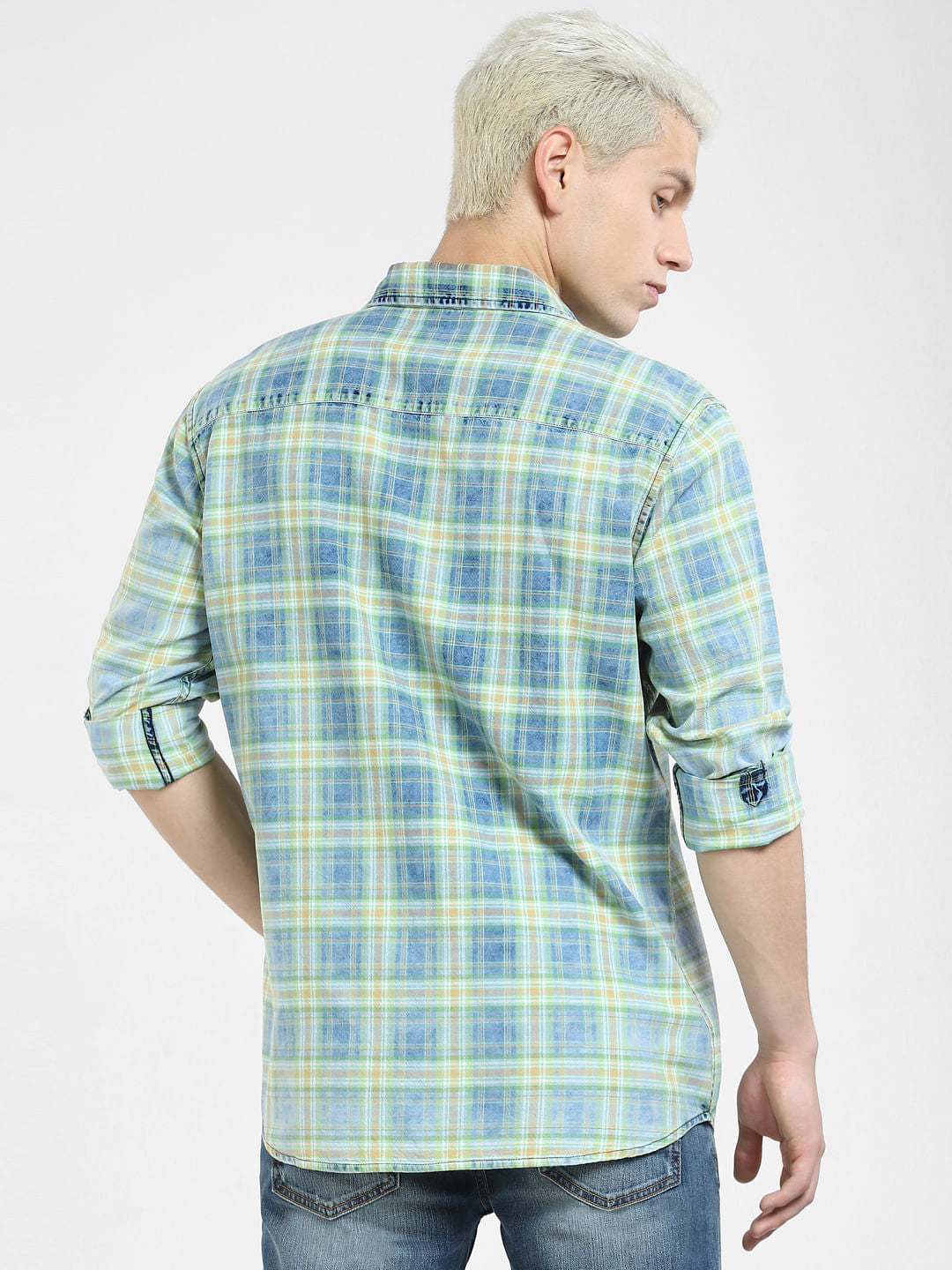 Green Check Full Sleeves Shirt