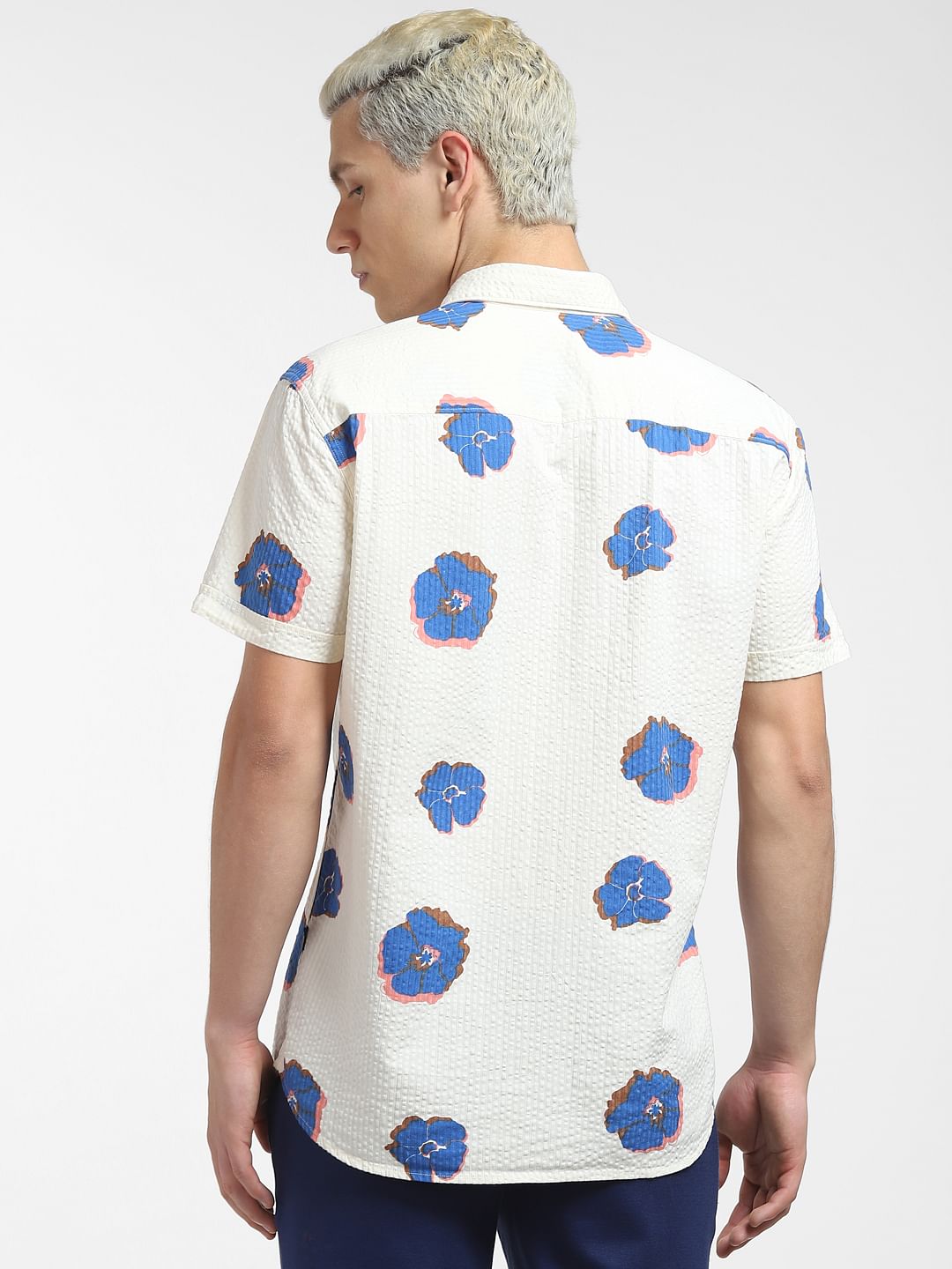 Off-White Floral Short Sleeves Shirt