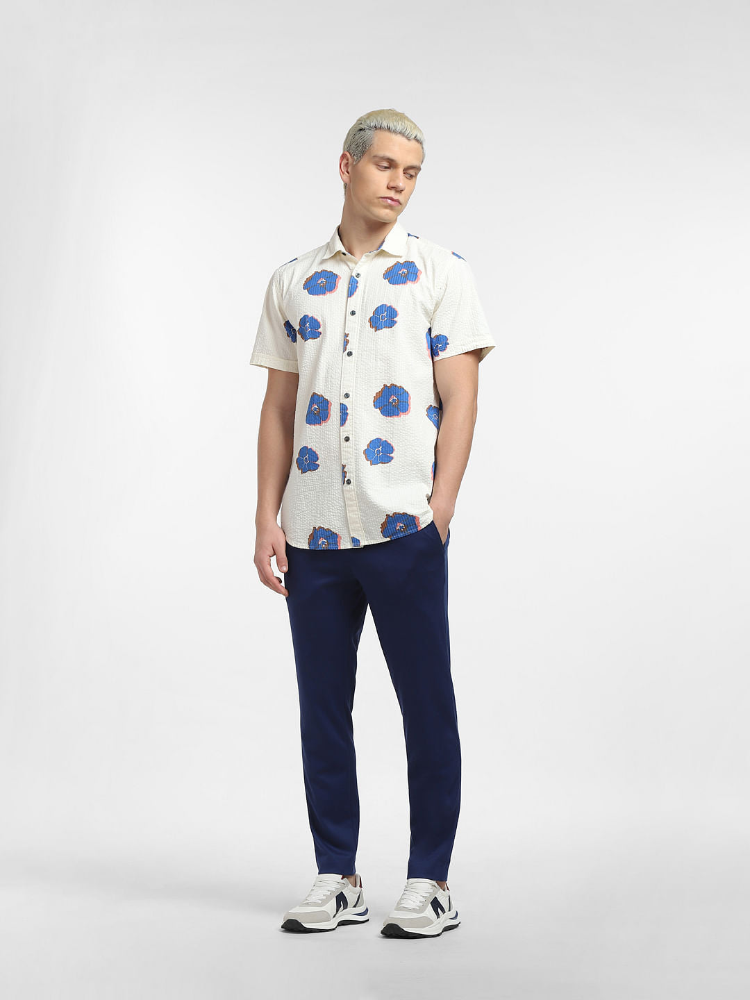 Off-White Floral Short Sleeves Shirt