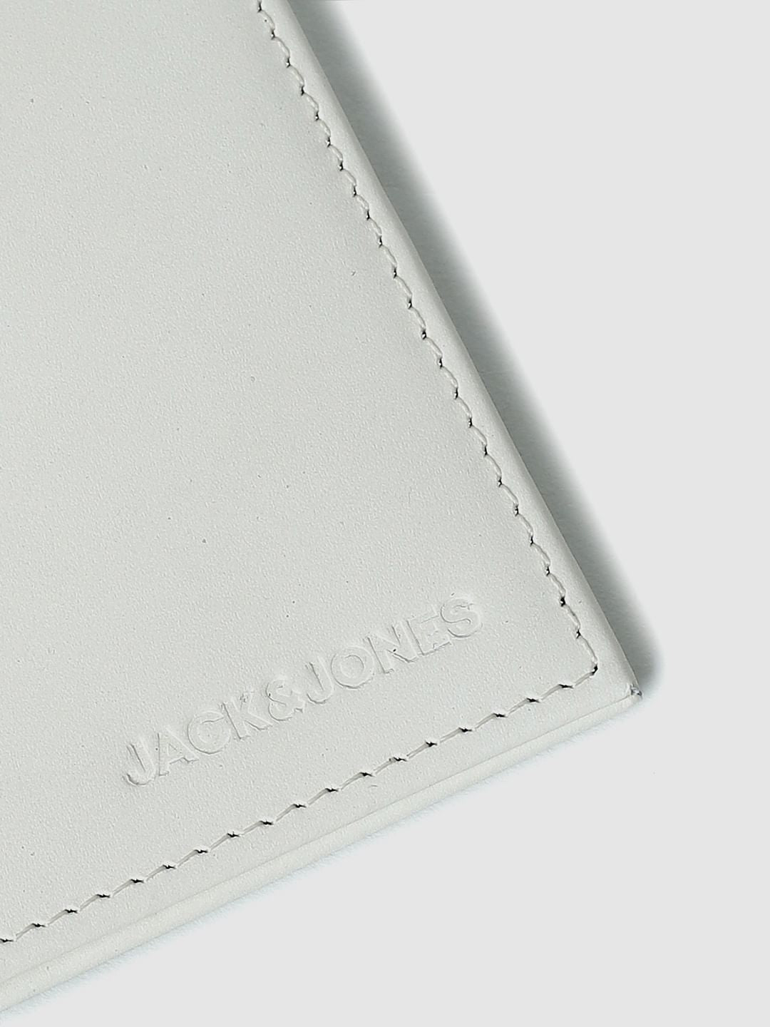 White Colourblocked Leather Wallet