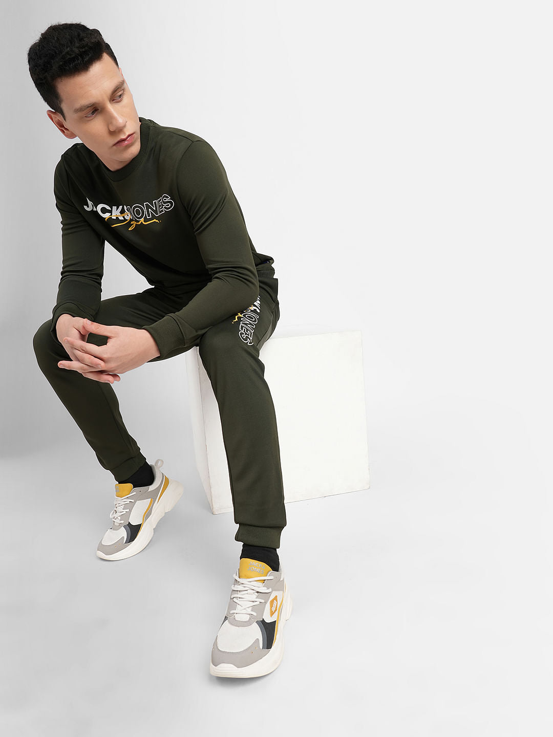 Dark Green Logo Print Tracksuit - M