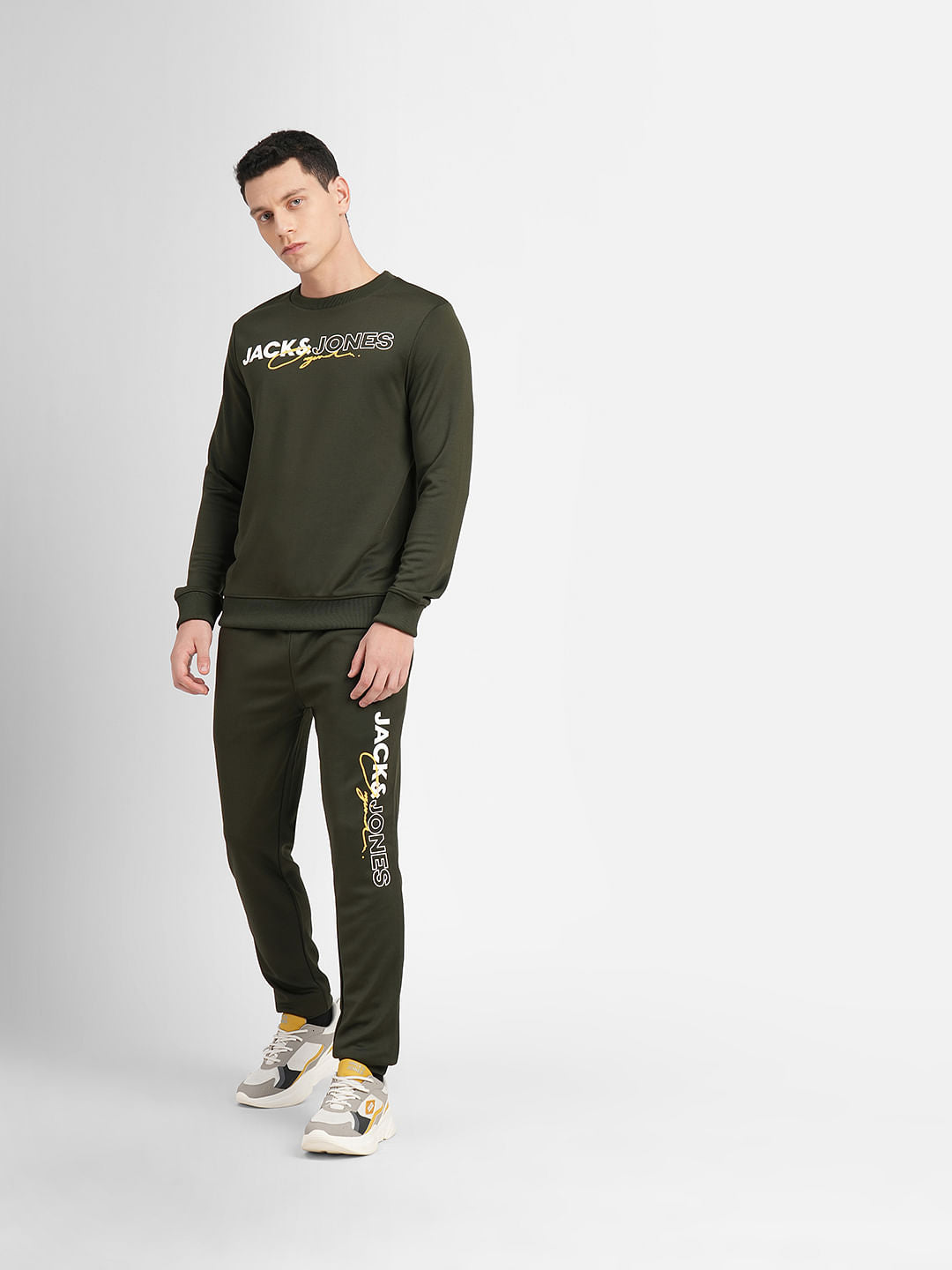 Dark Green Logo Print Tracksuit