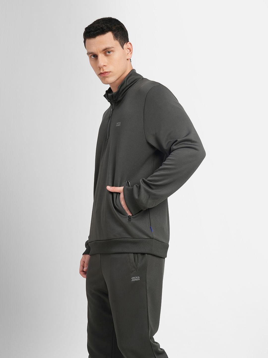 Dark Grey Logo Print Tracksuit