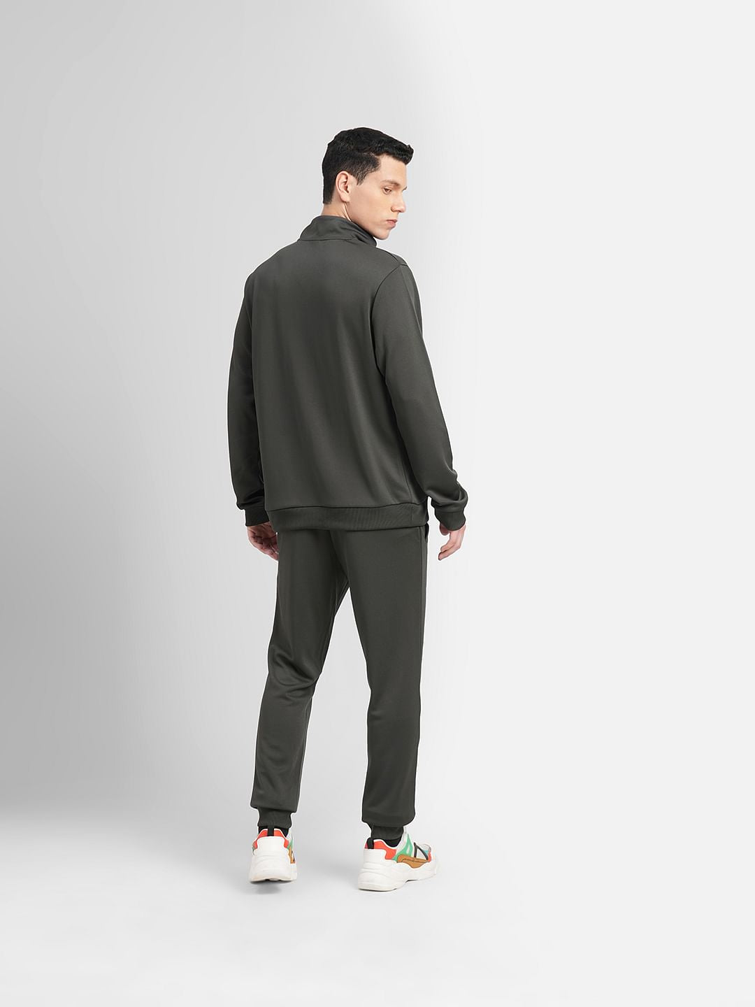 Dark Grey Logo Print Tracksuit