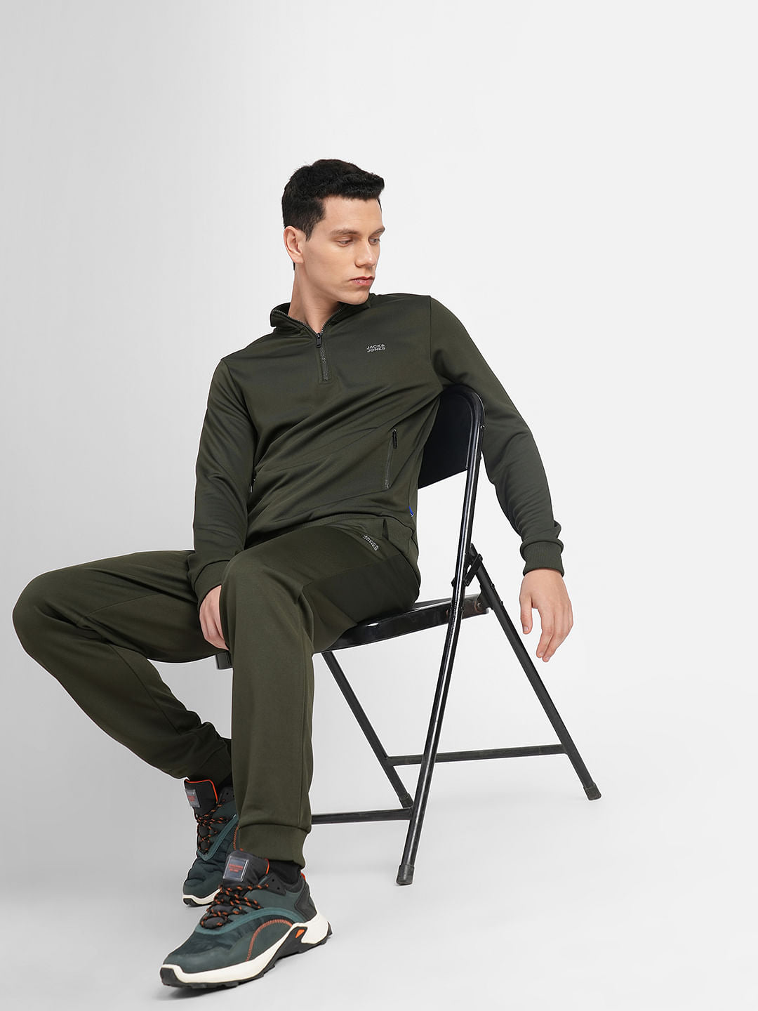 Black Logo Print Tracksuit