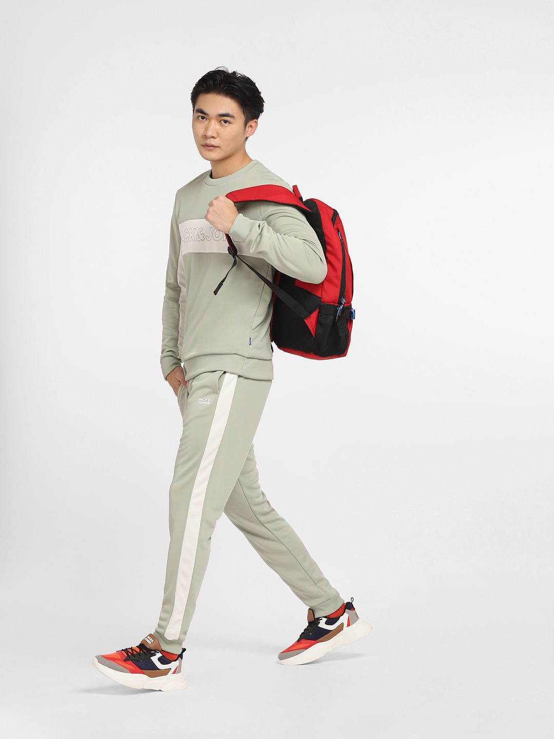 Green Logo Print Tracksuit - S