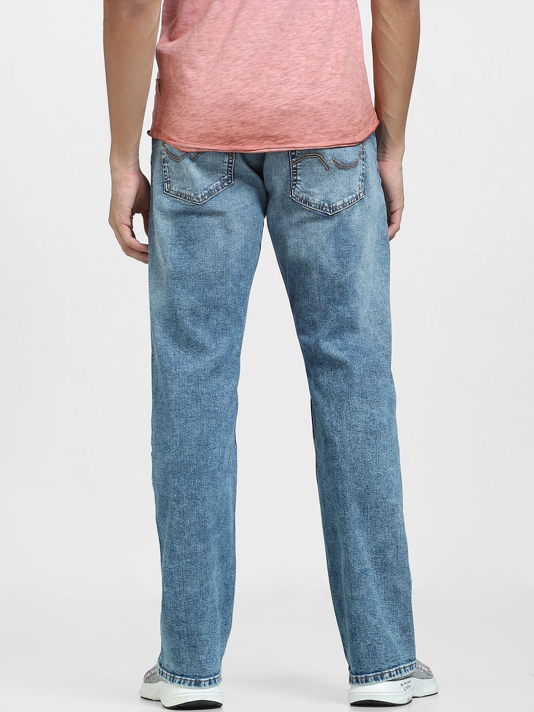 Light Blue High Rise Distressed Bootcut Jeans