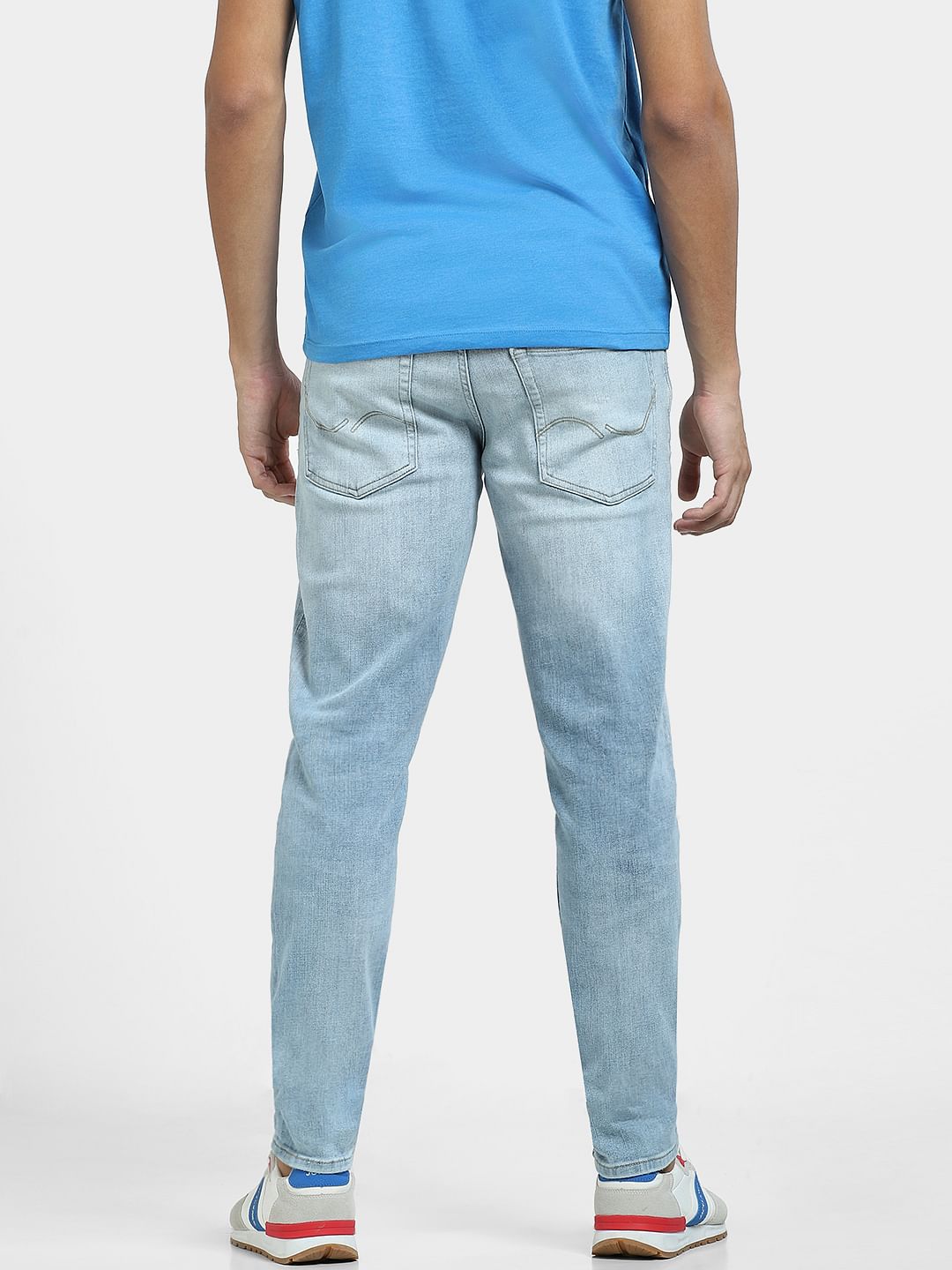 Light Blue Low Rise Distressed Glenn Slim Fit Jeans