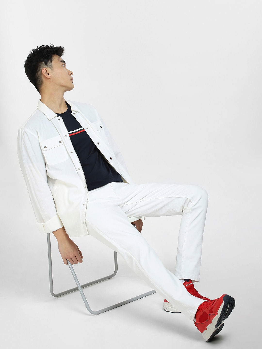 White Low Rise Ben Skinny Fit Jeans - 28/30