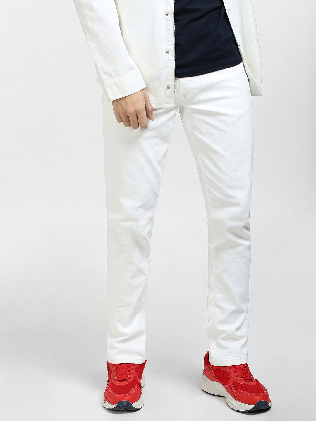White Low Rise Ben Skinny Fit Jeans