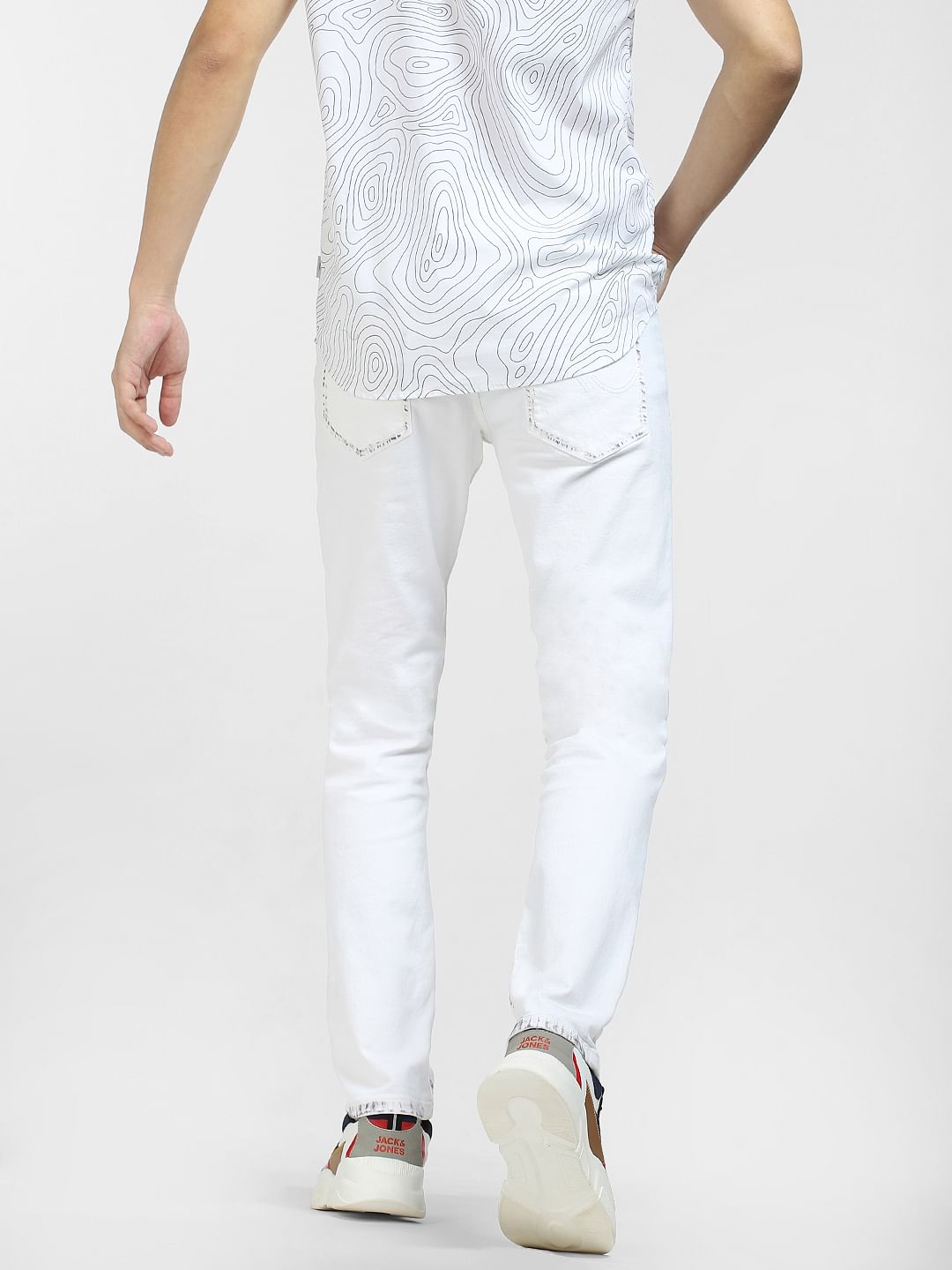 White Low Rise Glenn Slim Fit Jeans