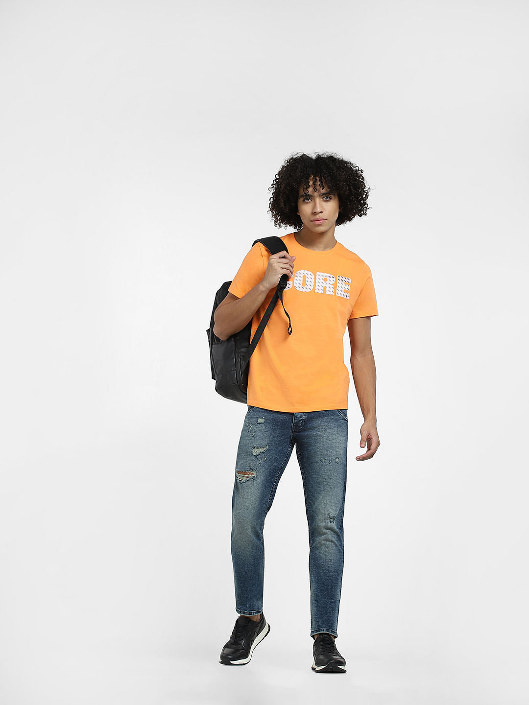 Dark Blue Low Rise Distressed Glenn Slim Fit Jeans