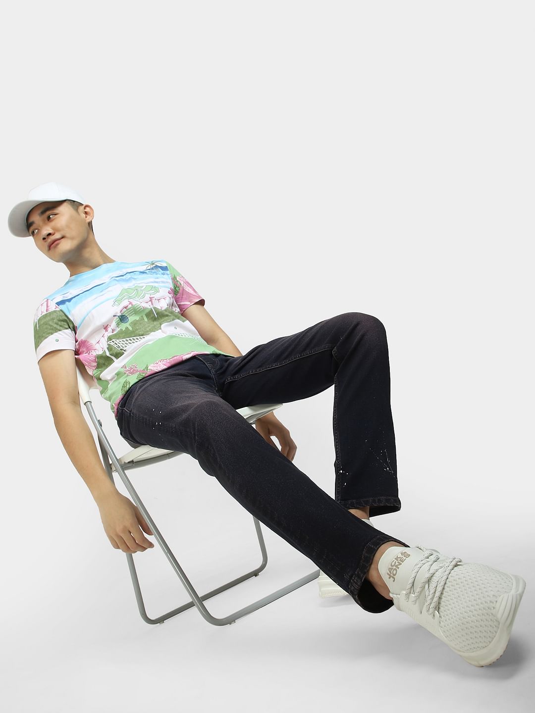 Dark Purple Washed Glenn Slim Jeans