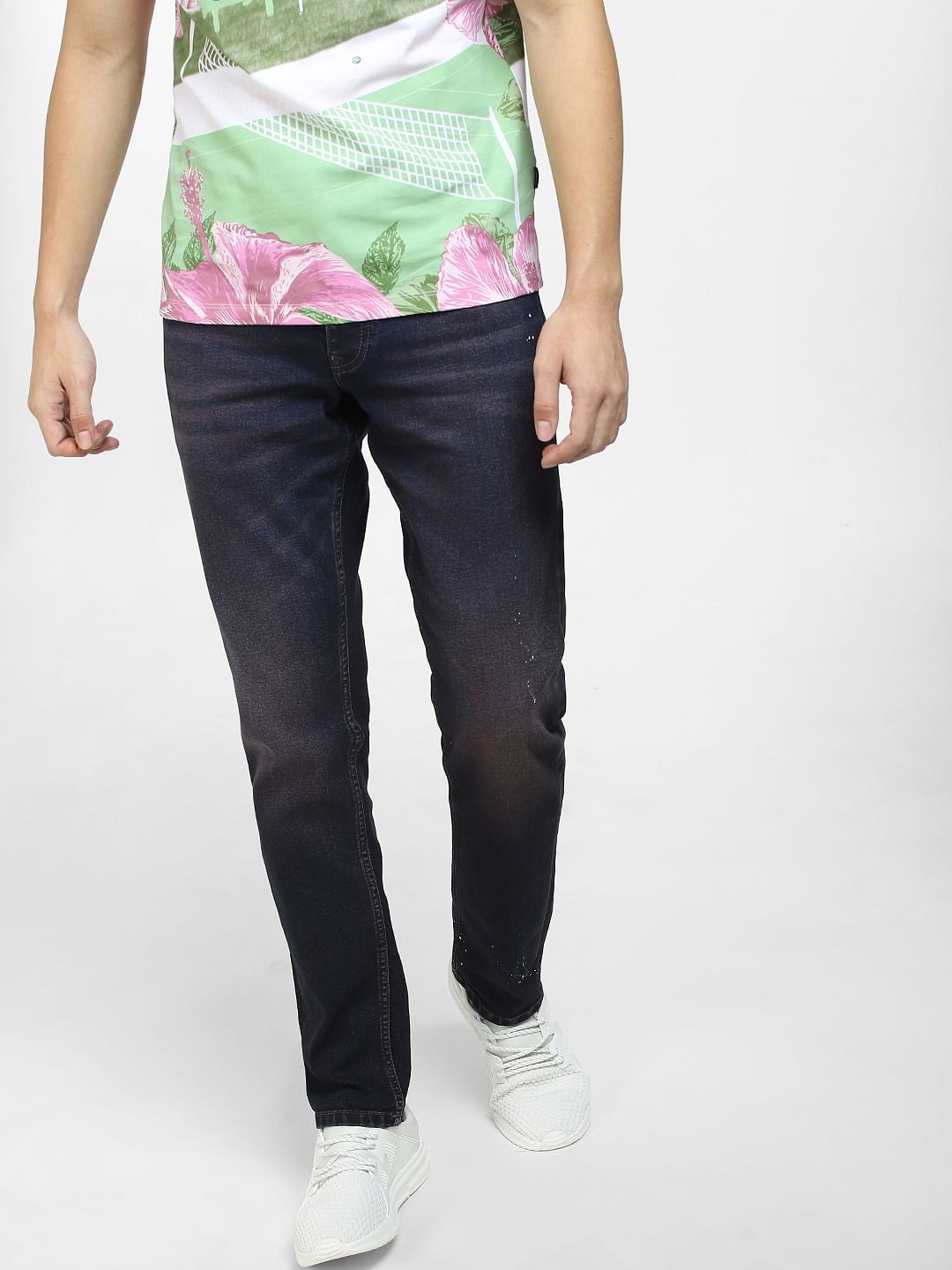 Dark Purple Washed Glenn Slim Jeans