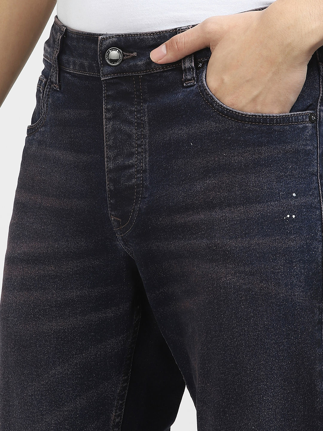 Dark Purple Washed Glenn Slim Jeans