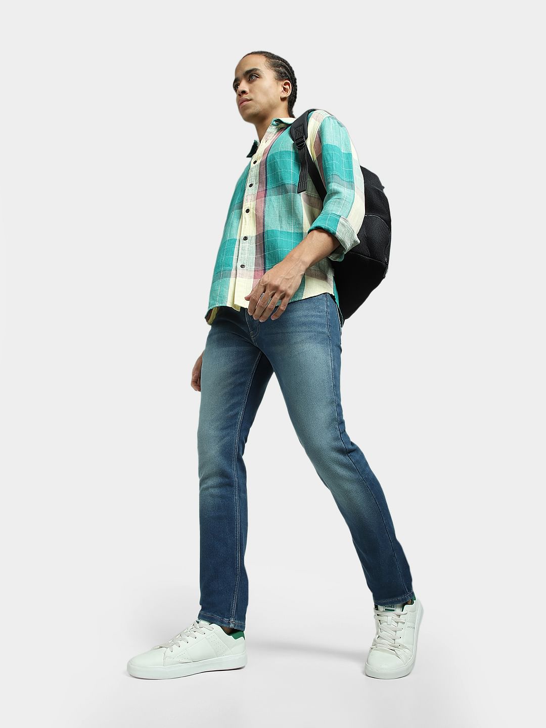 Blue Low Rise Washed Glenn Slim Jeans - 28/30