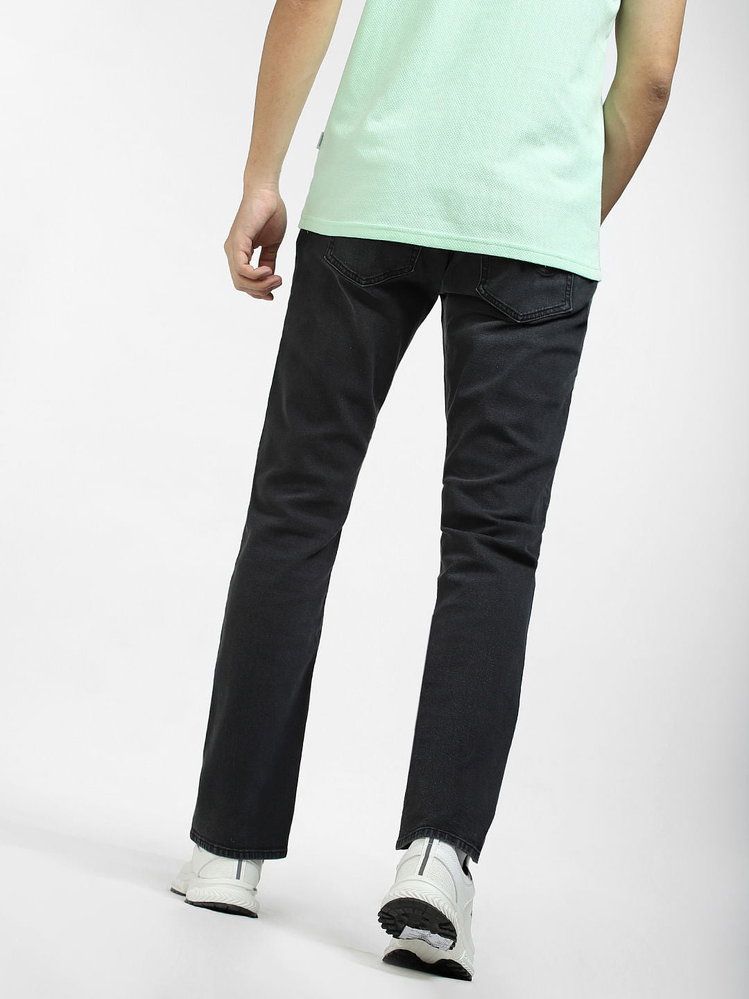 Dark Grey Mid Rise Clark Regular Fit Jeans