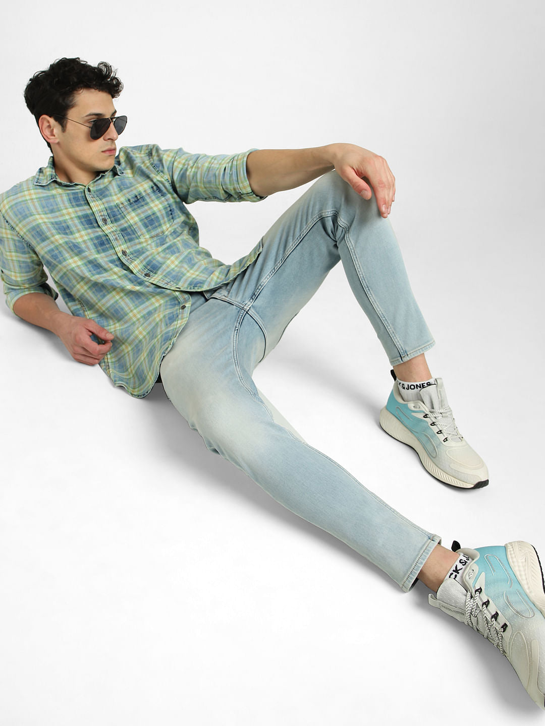 Light Blue Mid Rise Ben Skinny Fit Jeans - 28/30