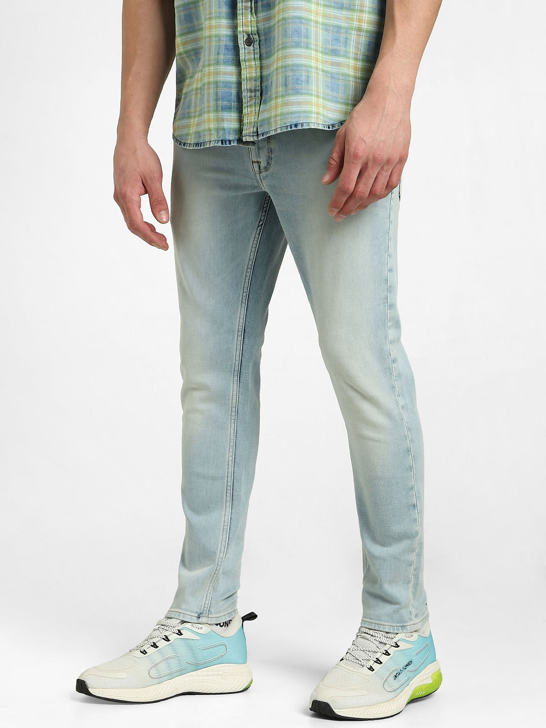 Light Blue Mid Rise Ben Skinny Fit Jeans