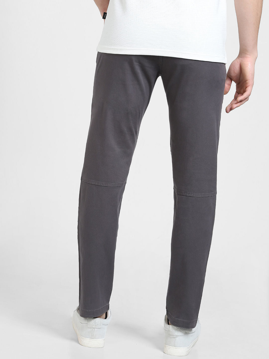 Grey Mid Rise Cargo Pants