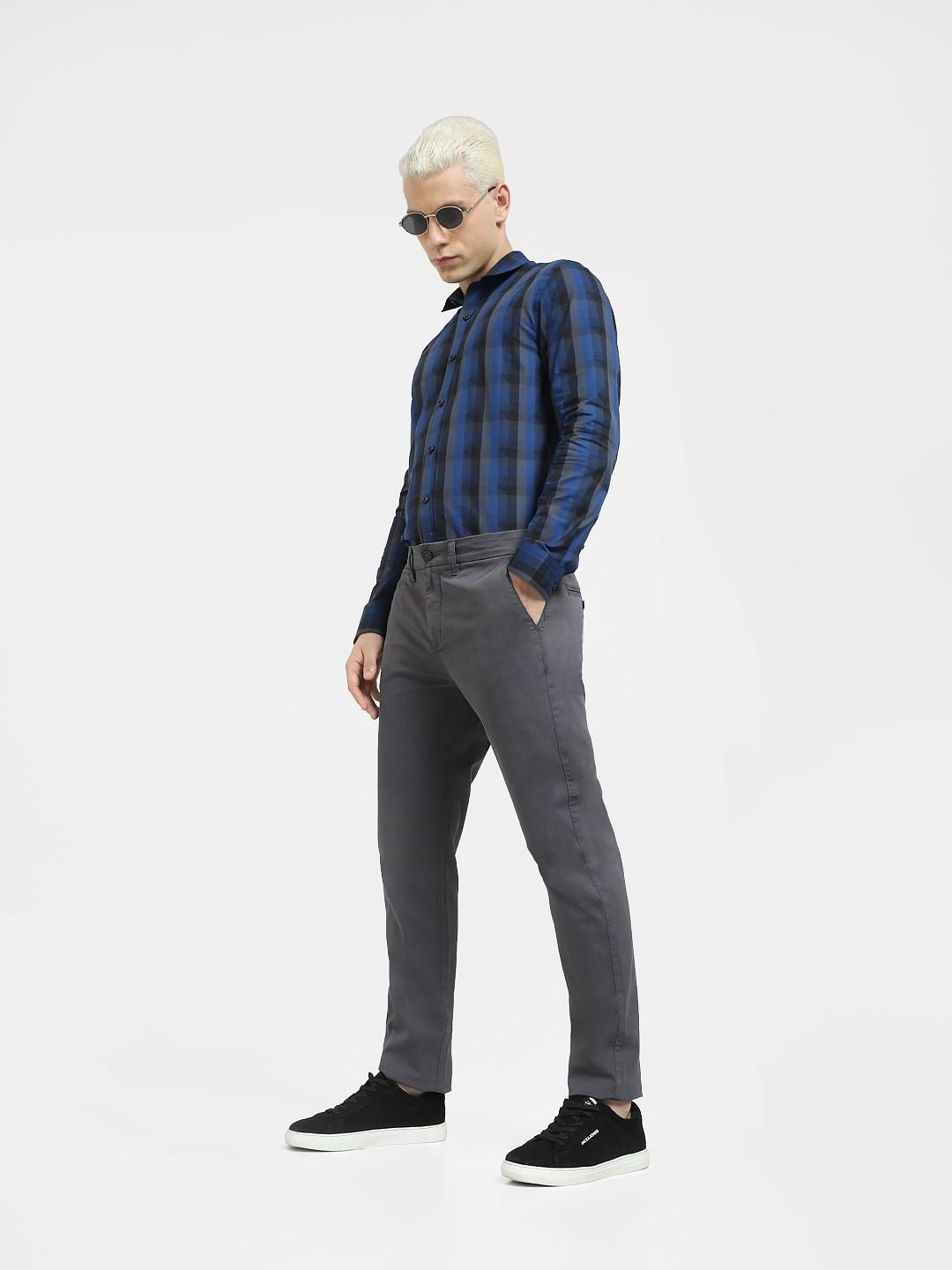 Grey Mid Rise Pants - 28/30