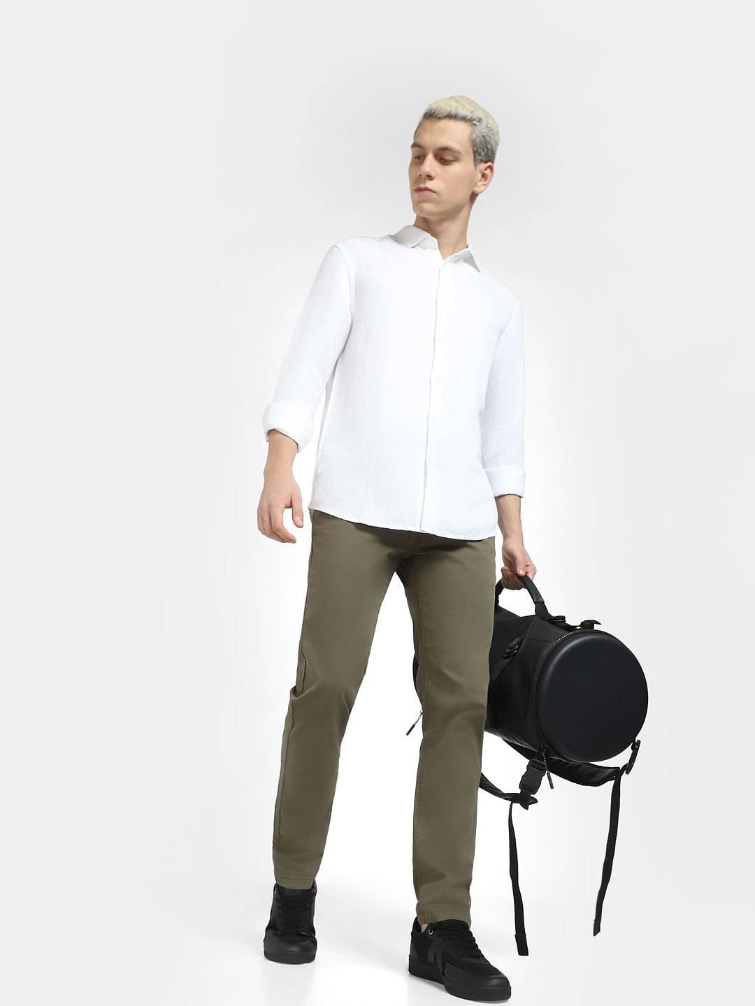 Green Mid Rise Regular Fit Pants - 28/30
