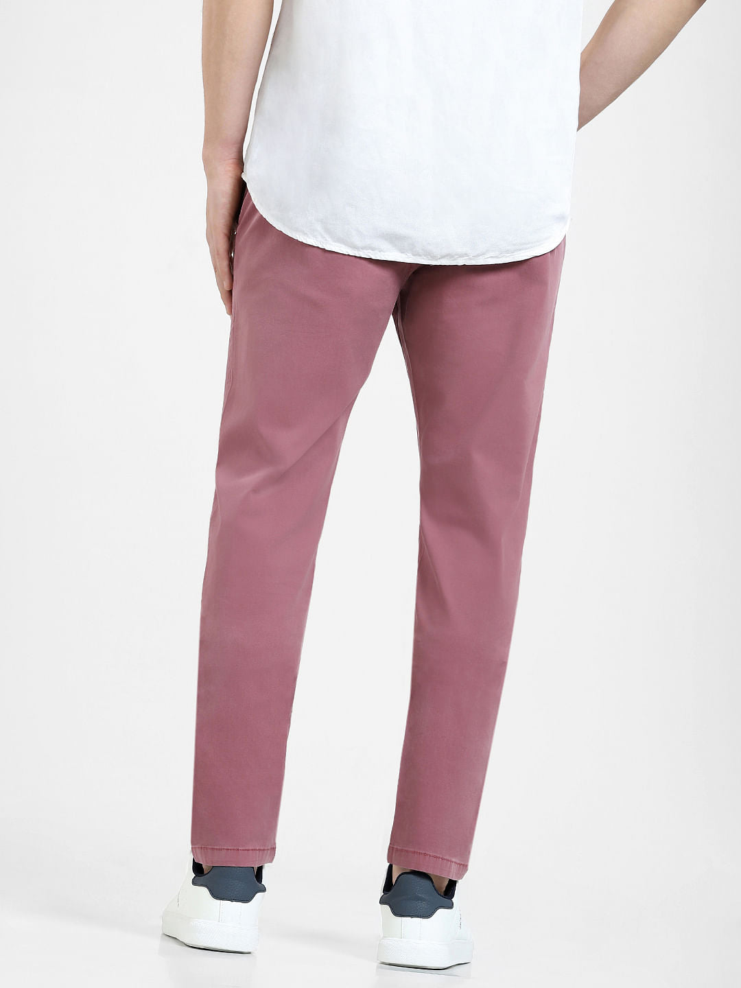 Dark Pink Mid Rise Regular Fit Pants