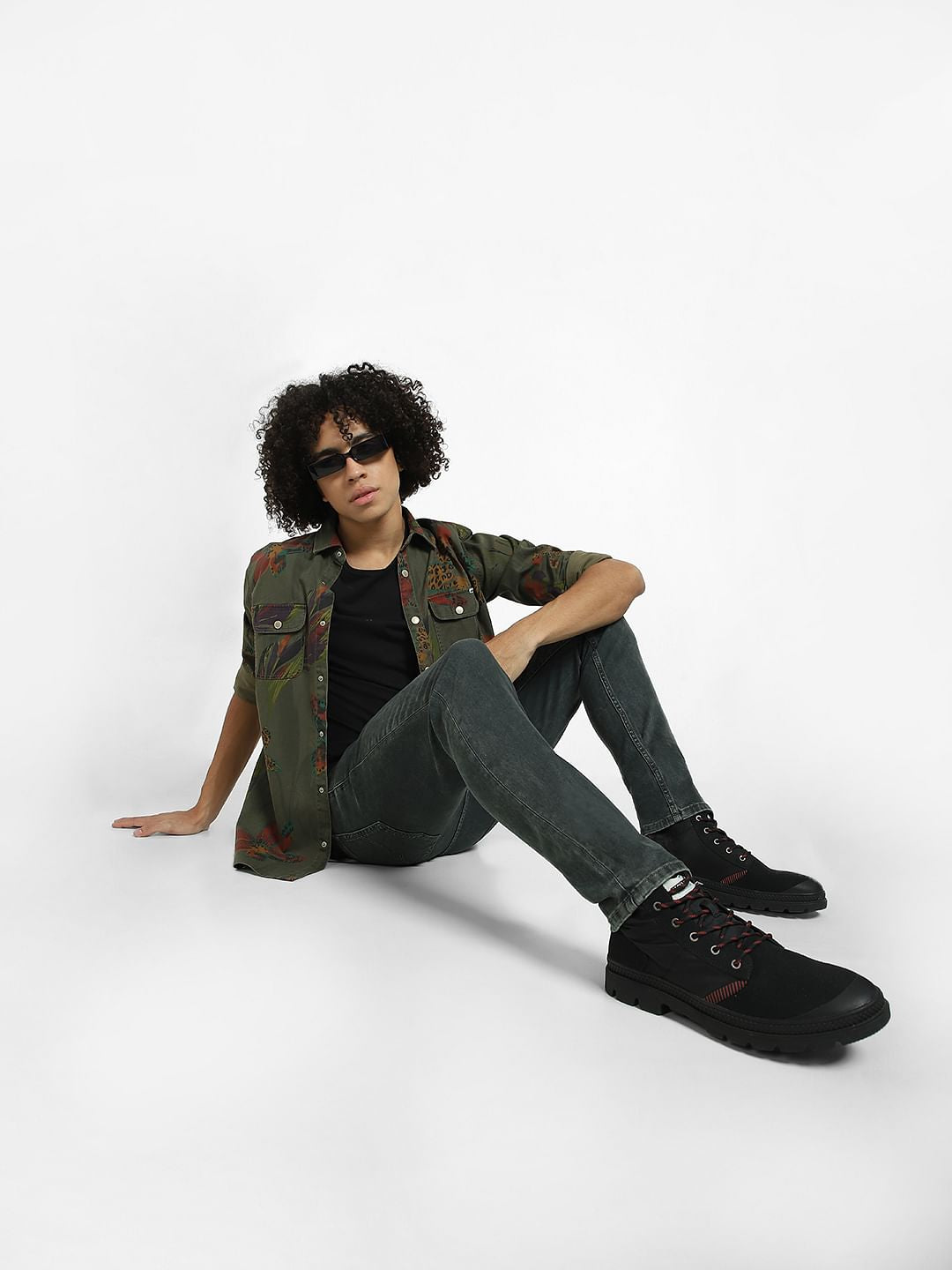 Green Low Rise Liam Skinny Fit Jeans