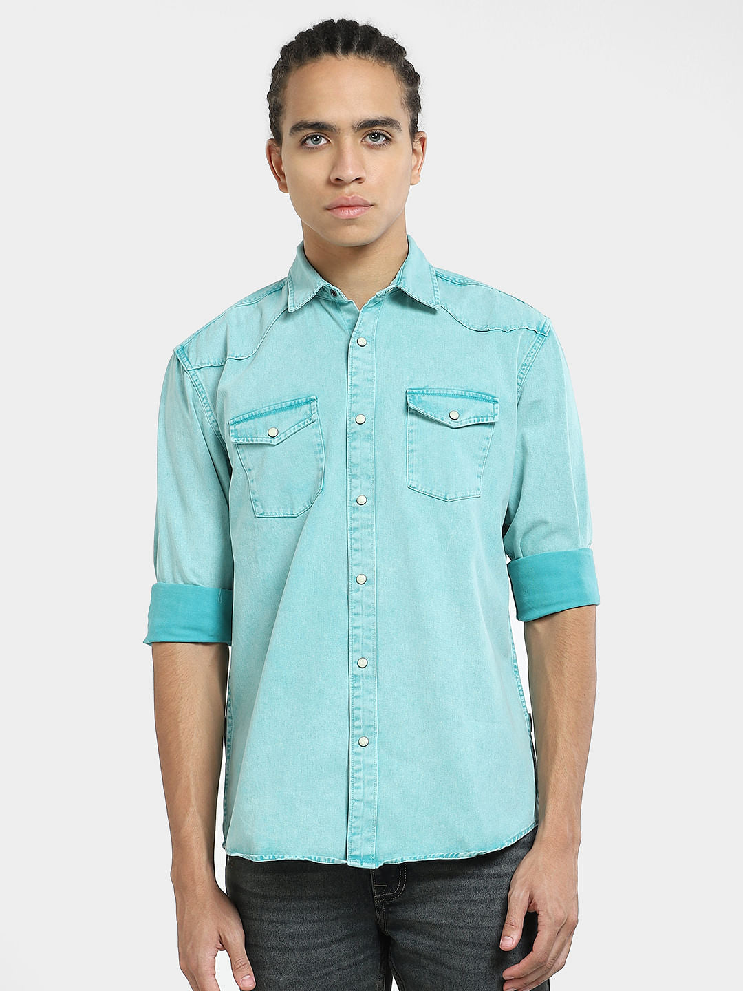 METAVERSE Blue Full Sleeves Shirt