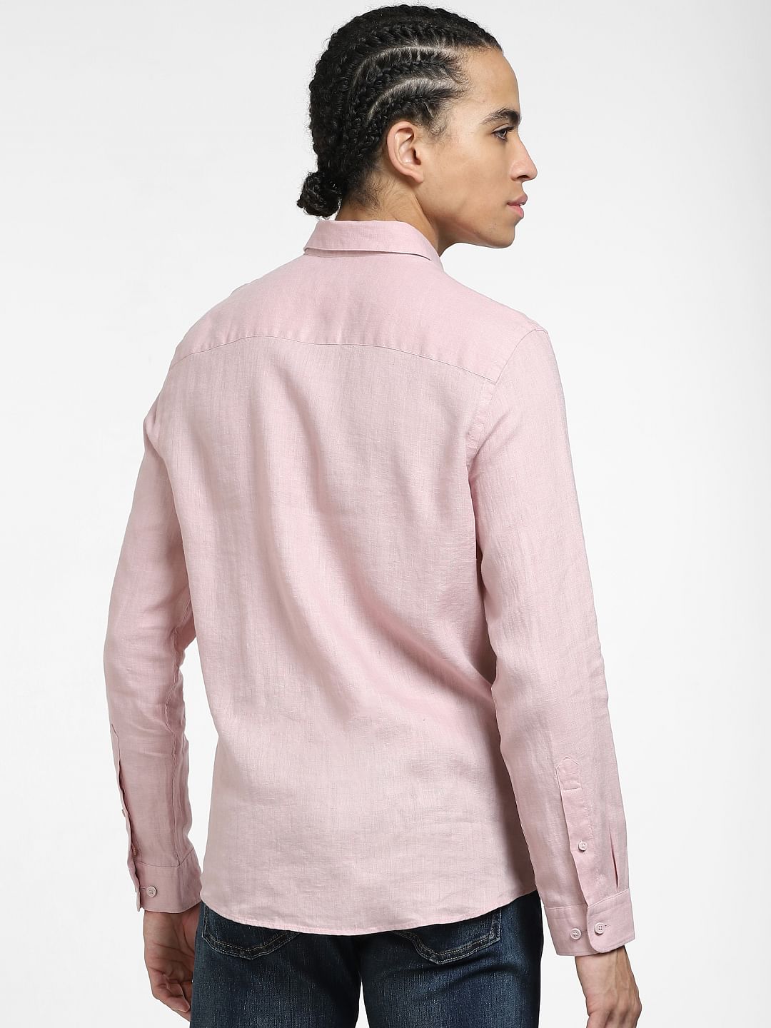Pink Linen Full Sleeves Shirt