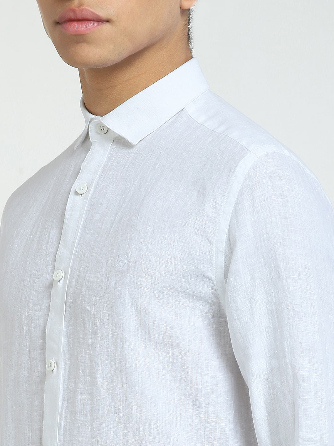 White Linen Full Sleeves Shirt