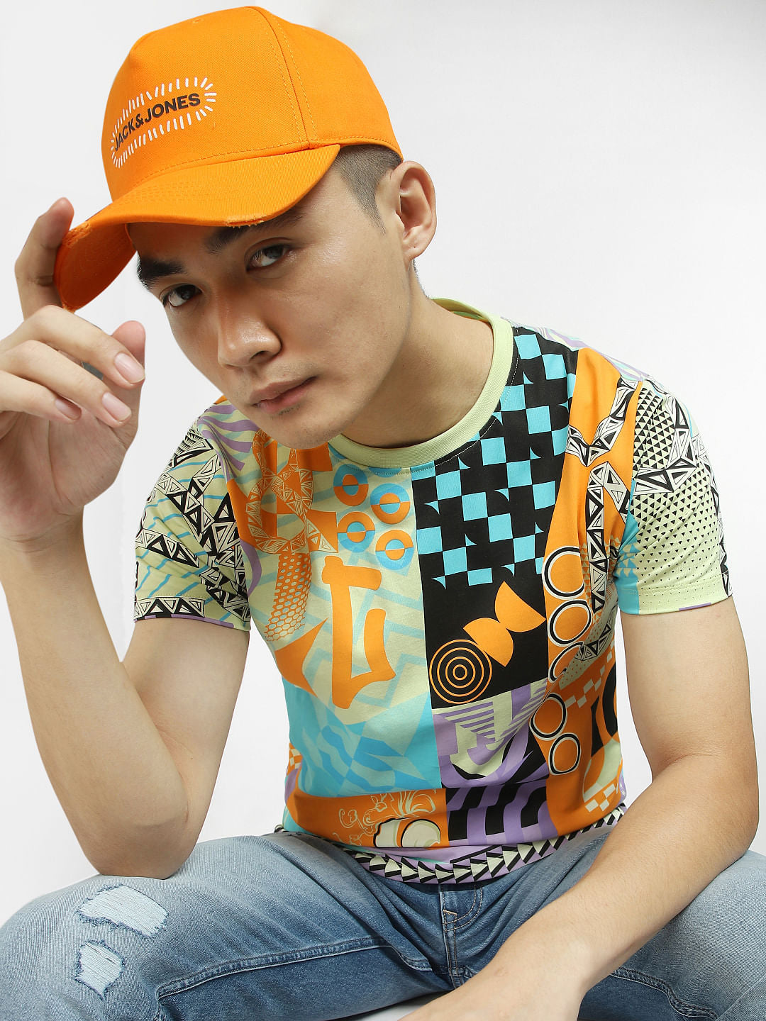 METAVERSE Green Printed Crew Neck T-shirt - S