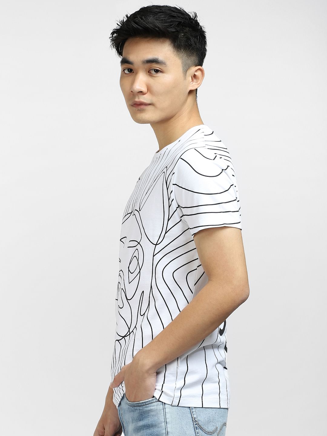 White Logo Print Crew Neck Co-ord T-shirt