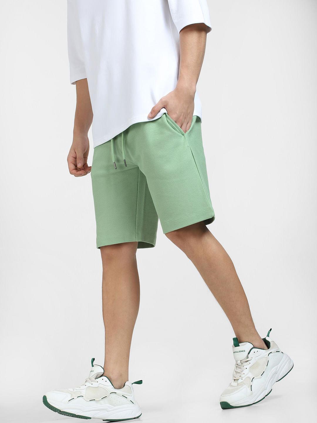 Green Mid Rise Co-ord Sweatshorts