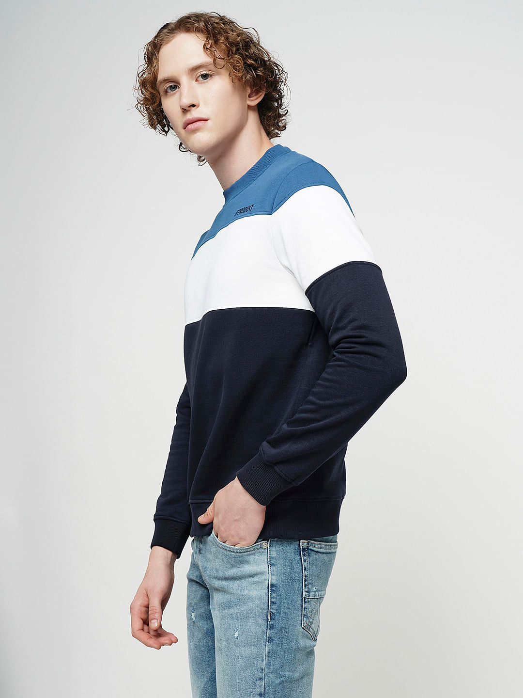 PRODUKT by JACK&JONES Blue Colourblocked Sweatshirt