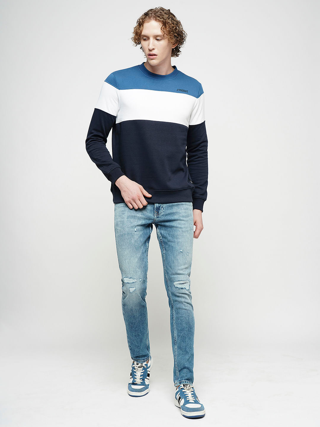 PRODUKT by JACK&JONES Blue Colourblocked Sweatshirt