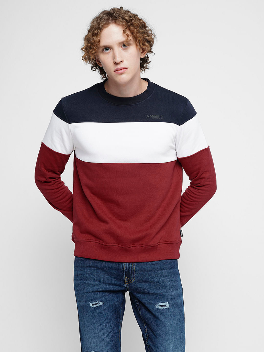 PRODUKT by JACK&JONES Red Colourblocked Sweatshirt