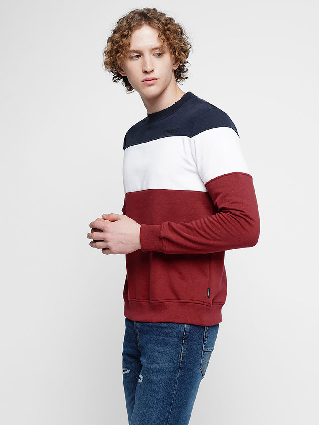 PRODUKT by JACK&JONES Red Colourblocked Sweatshirt