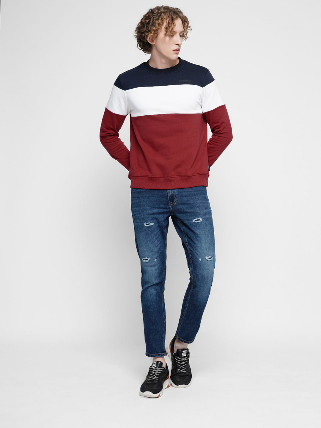 PRODUKT by JACK&JONES Red Colourblocked Sweatshirt