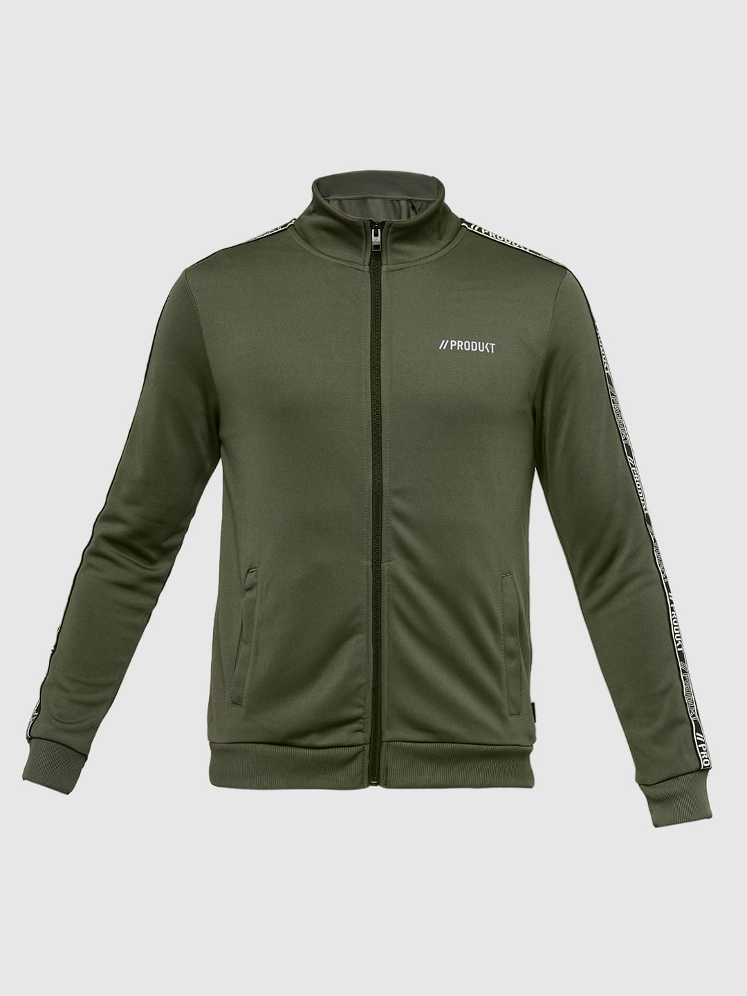 PRODUKT by JACK&JONES Green High Neck Zip-Up Sweatshirt