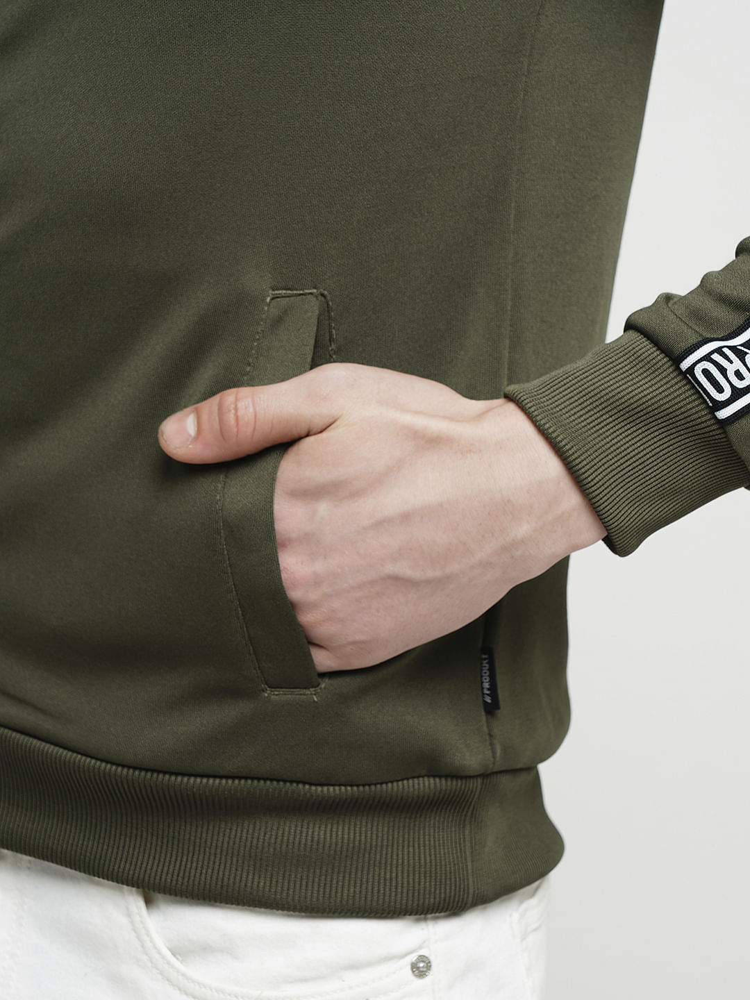 PRODUKT by JACK&JONES Green High Neck Zip-Up Sweatshirt
