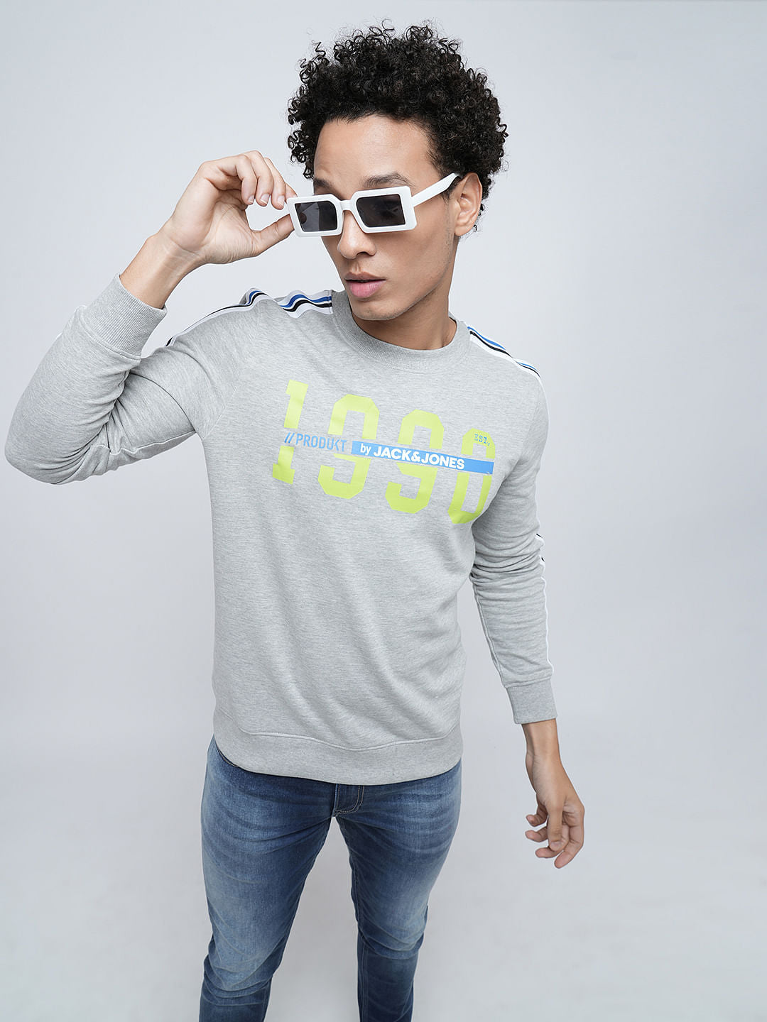 PRODUKT by JACK&JONES Grey Logo Print Sweatshirt - S