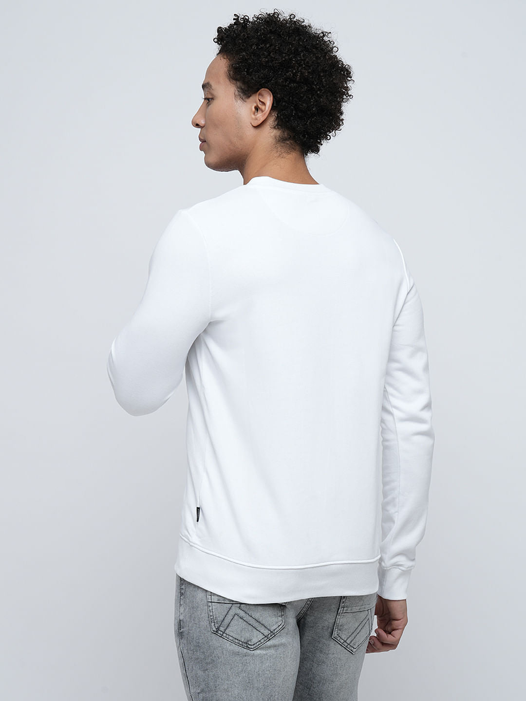 PRODUKT by JACK&JONES White Printed Cotton Sweatshirt
