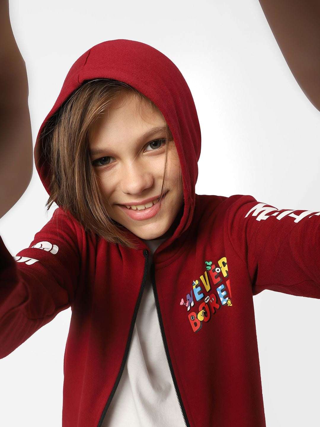 Boys Red Mickey Print Zip-Up Sweatshirt - 4/5Y