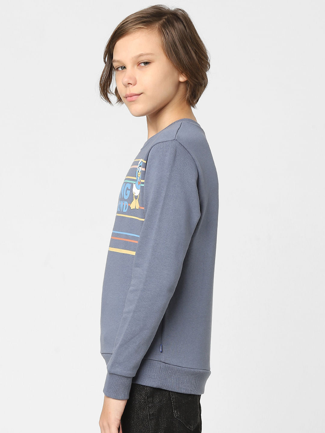 Boys Blue Mickey Graphic Print Sweatshirt