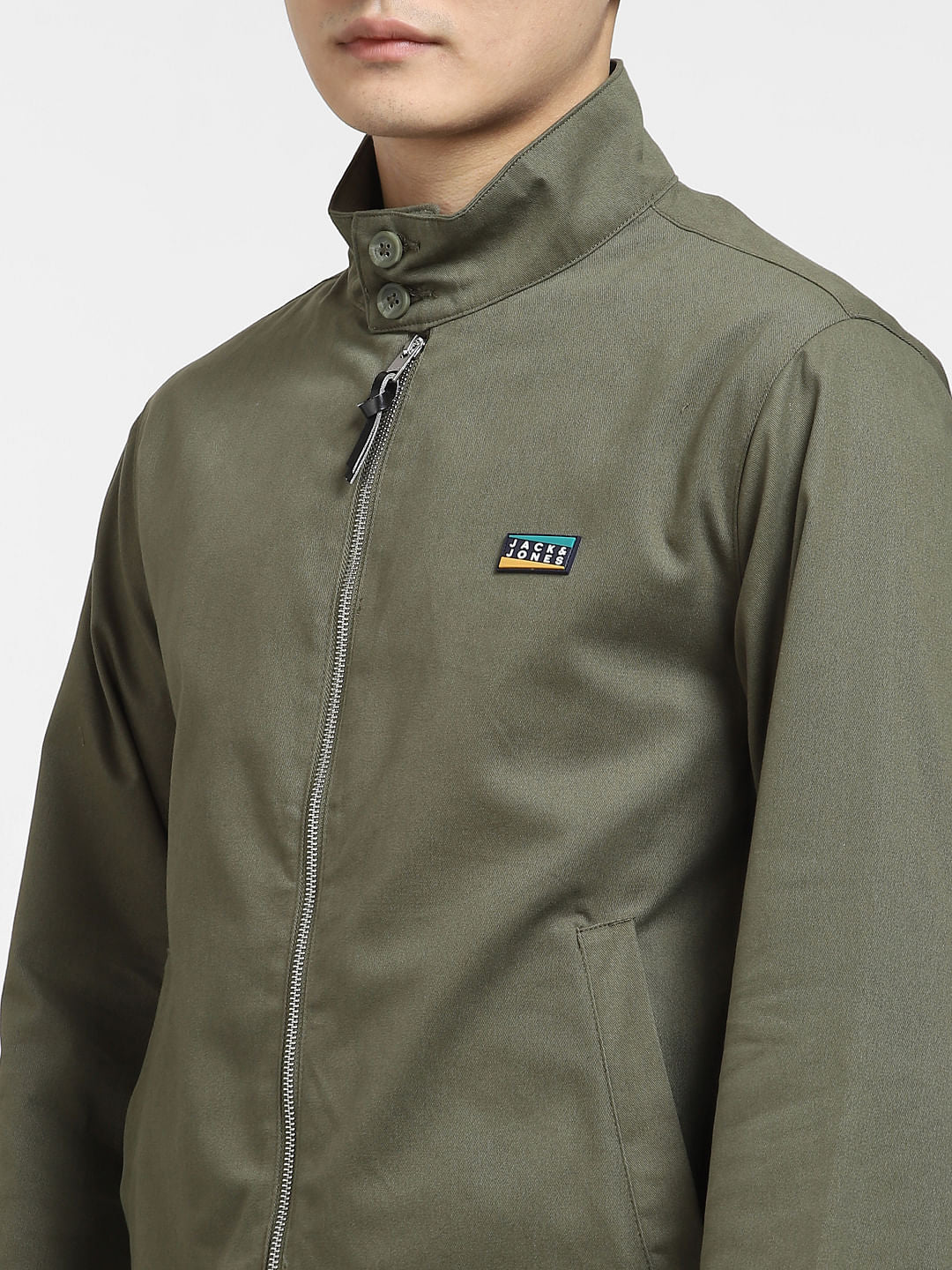 Green Quilted Casual Jacket