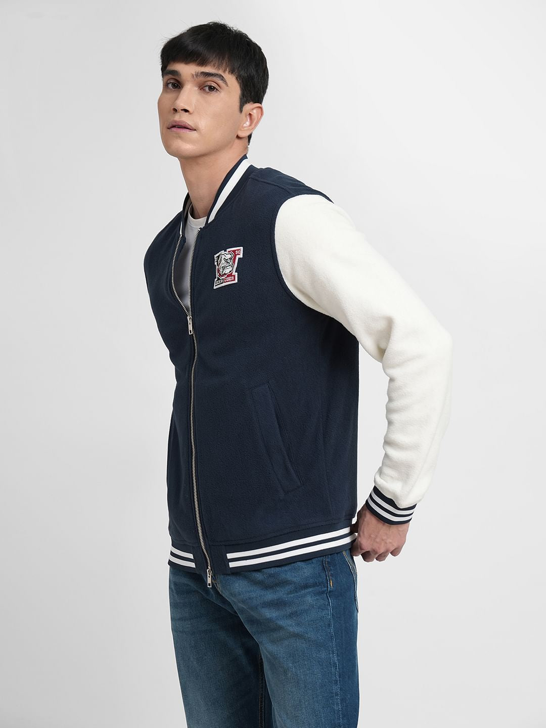White Varsity Bomber Jacket