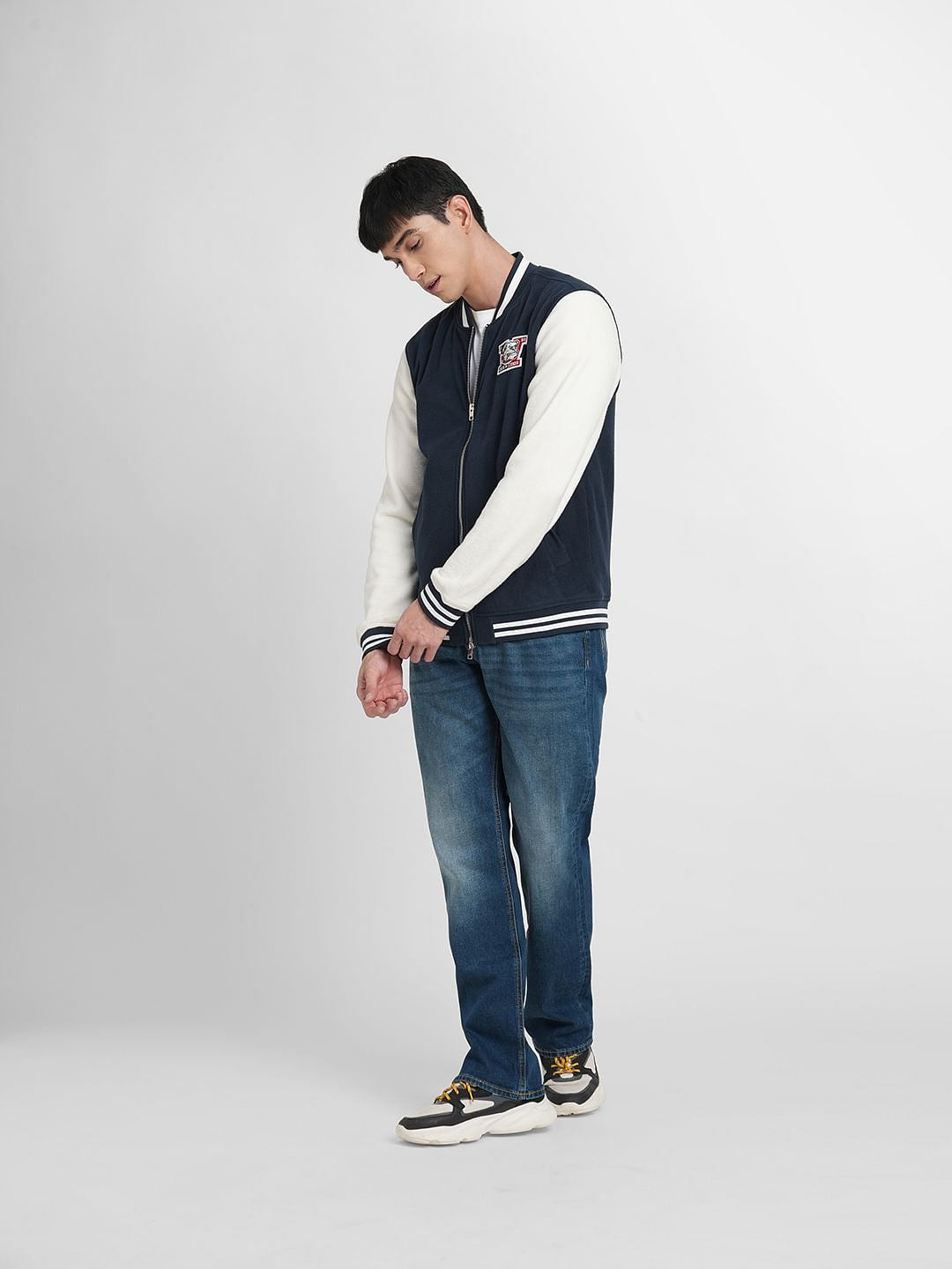 White Varsity Bomber Jacket