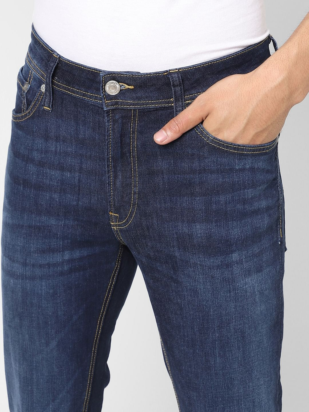 Blue Low Rise Washed Ben Skinny Jeans